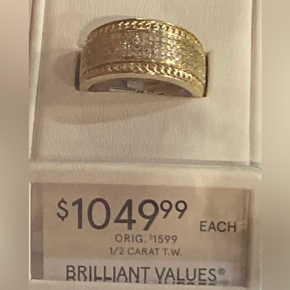 1/2 Carat Men’s diamond ring 10K gold size 10